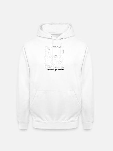 Thomas Jefferson ASCII Kunst - Unisex Hoodie - Weiß