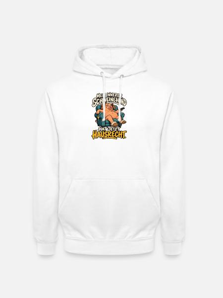 Schweinehund mit Hausrecht - Unisex Hoodie - Weiß