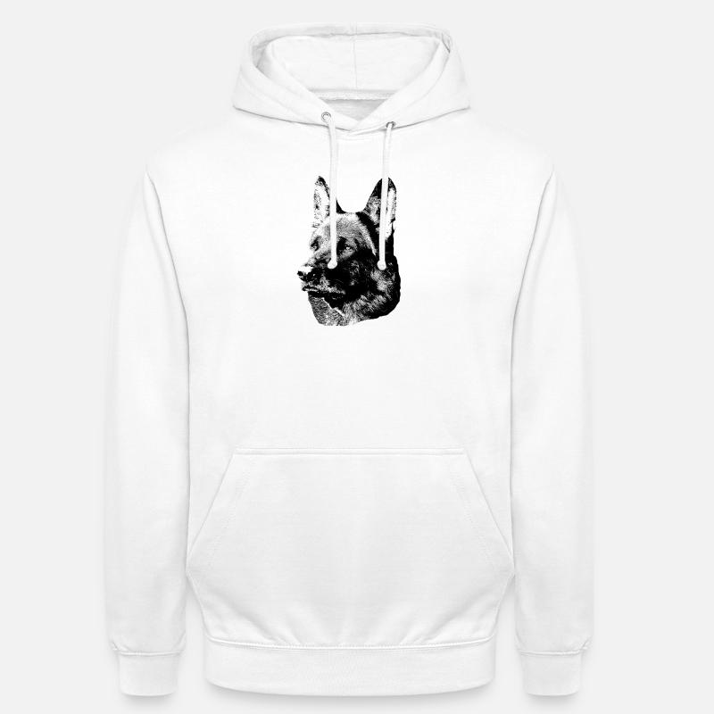 German Shepherd,Dog head,German Shepherd,Dogs - Unisex Hoodie - white