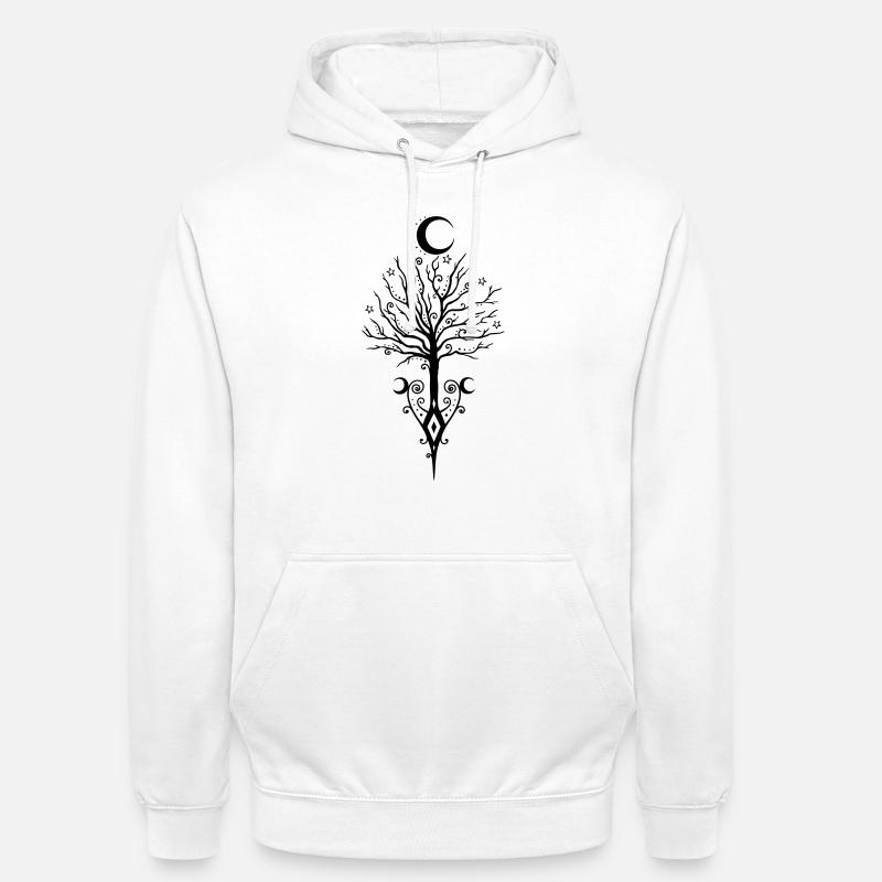 Tree Moon Night Stars Moon Tree - Unisex Hoodie - white