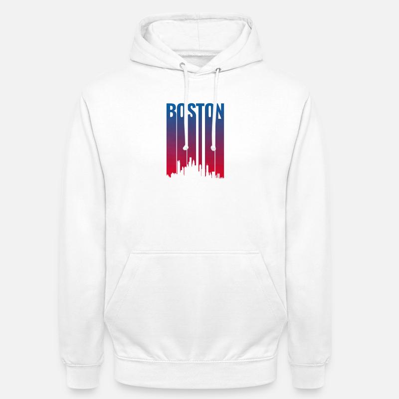 Boston Skyline Gradient Night - Unisex Hoodie - Weiß