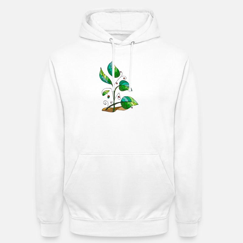 feuilles - Sweat-shirt à capuche unisexe - blanc