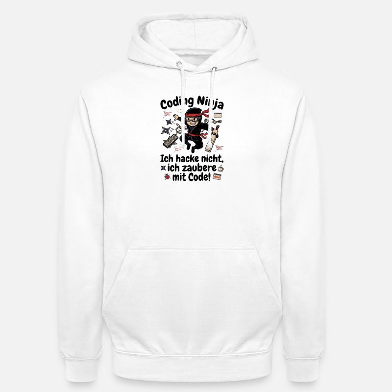 Coder Ninja Programmierer Humor - Unisex Hoodie - Weiß