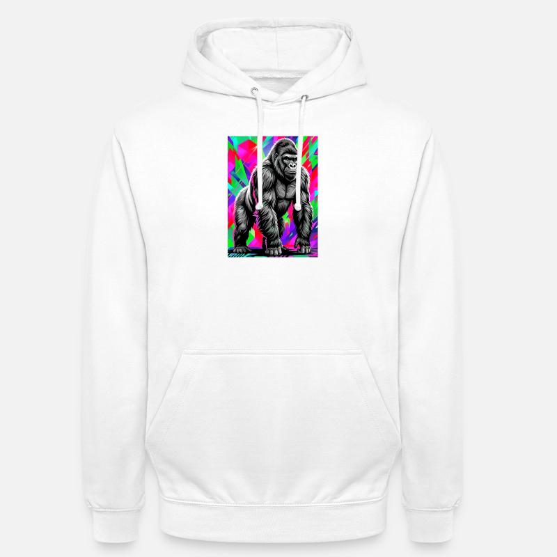 gorille - Sweat-shirt à capuche unisexe - blanc