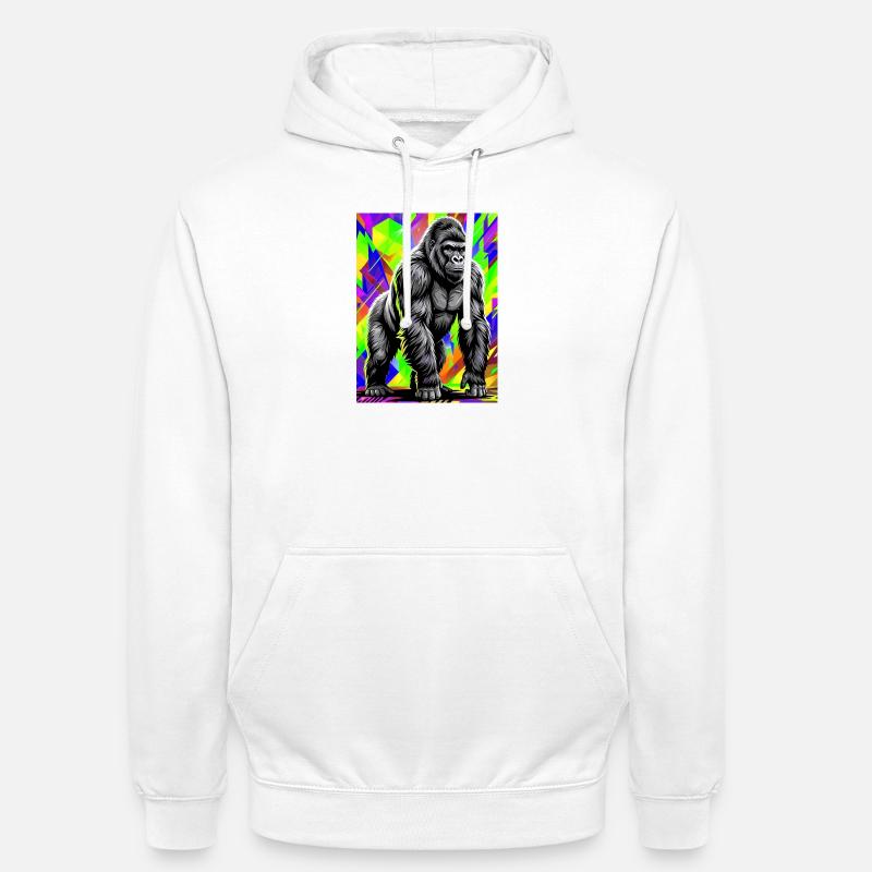 gorille - Sweat-shirt à capuche unisexe - blanc