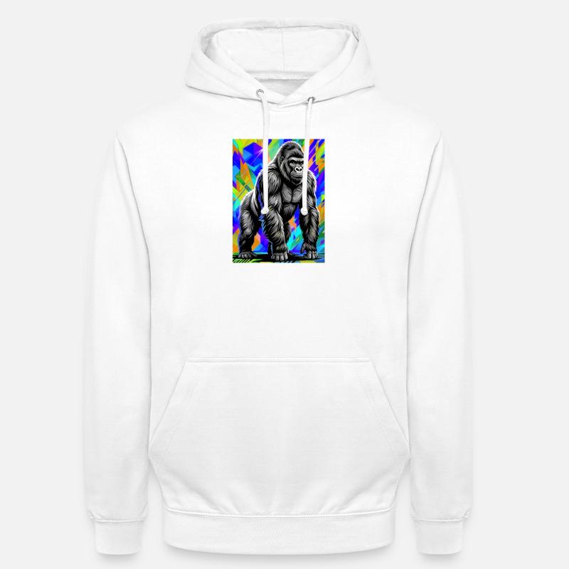 gorille - Sweat-shirt à capuche unisexe - blanc