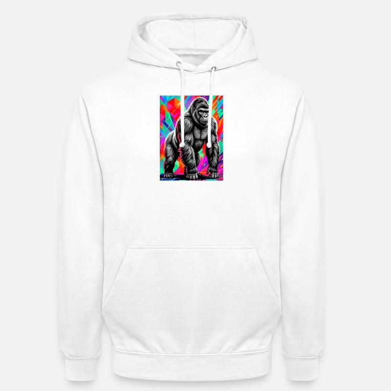gorille - Sweat-shirt à capuche unisexe - blanc