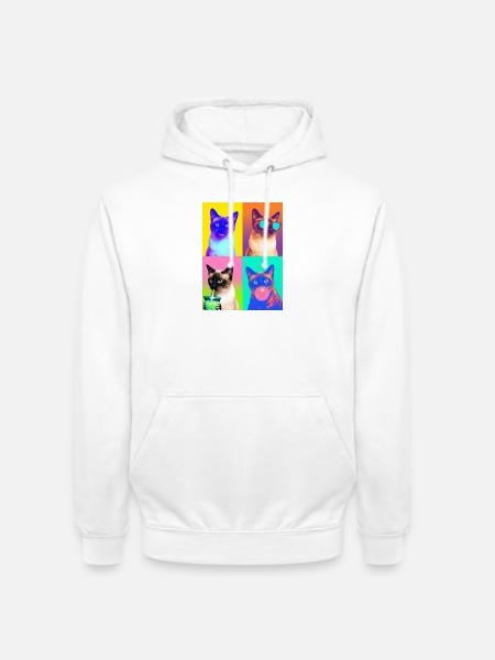 Katzen Siam Katze - Unisex Hoodie - Weiß