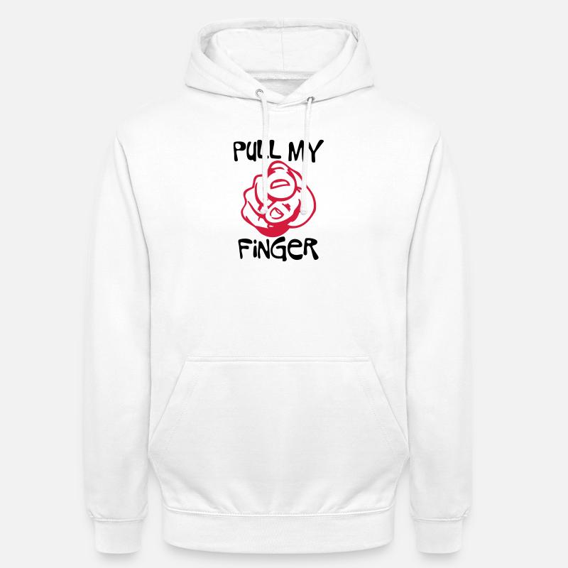 Pull my Finger | you | hand - Sweat-shirt à capuche unisexe - blanc