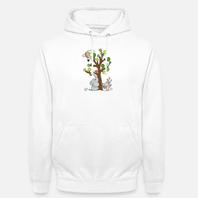 Elefant unterm Baum - Unisex Hoodie - Weiß