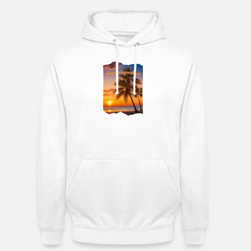 Holiday Dreams - Plage avec coucher de soleil - Sweat-shirt à capuche unisexe - blanc