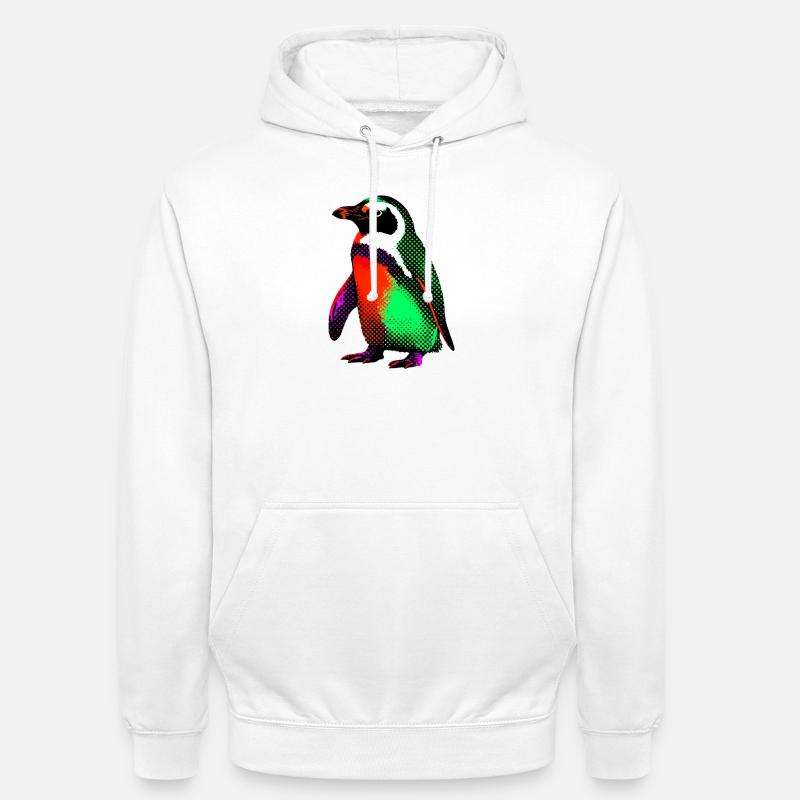 Pingouin - Sweat-shirt à capuche unisexe - blanc