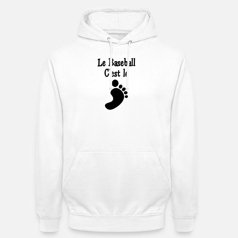 Le Baseball c’est le Pied - Sweat-shirt à capuche unisexe - blanc