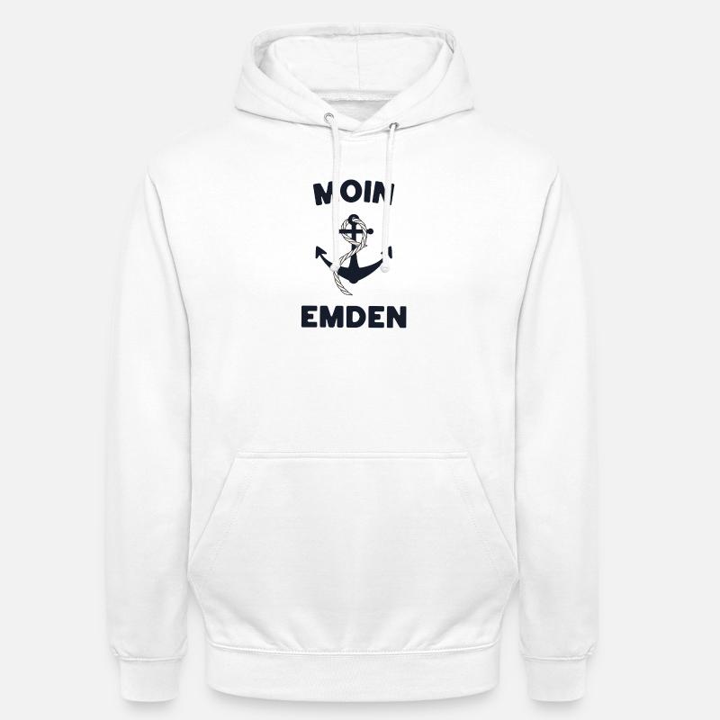 Moin Emden – Conception d’ancres maritimes - Sweat-shirt à capuche unisexe - blanc