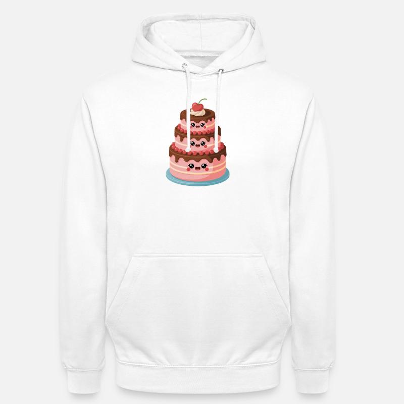 Kuchen Comic süß - Unisex Hoodie - Weiß