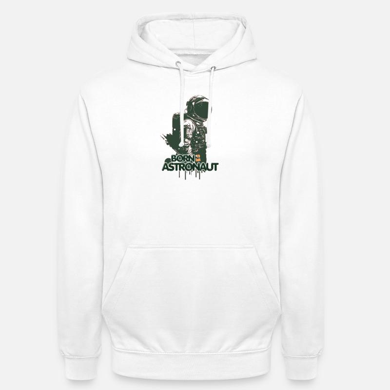 Né Pour Astronaute - Design Spatial - Sweat-shirt à capuche unisexe - blanc