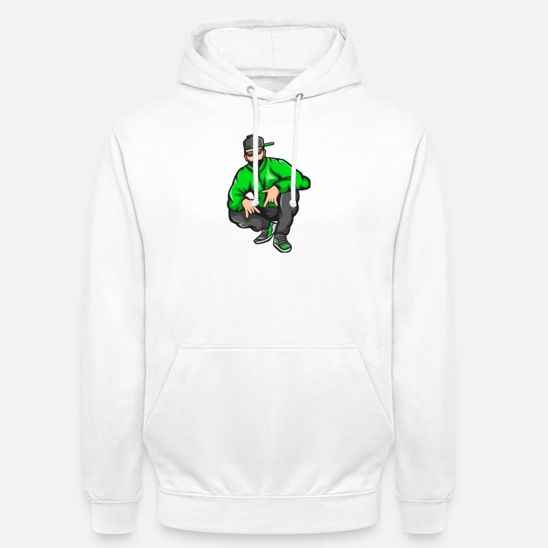 Bad Boy, Rap, Rapper, Rapper, Big Up - Felpa con cappuccio unisex - bianco