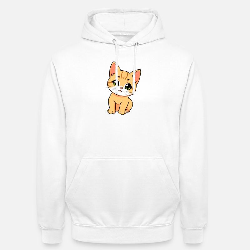 Chat mignon - Sweat-shirt à capuche unisexe - blanc