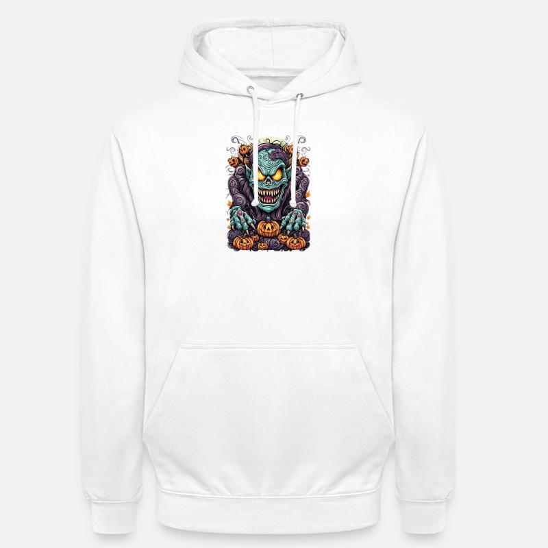 Sinistre créature de l’enfer d’Halloween - Sweat-shirt à capuche unisexe - blanc