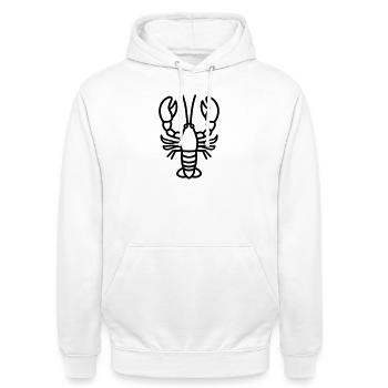Homard - Sweat-shirt à capuche unisexe - blanc - Devant - AI Model Male 185 dark (185cm) & AI Model Female 172 dark (172cm)