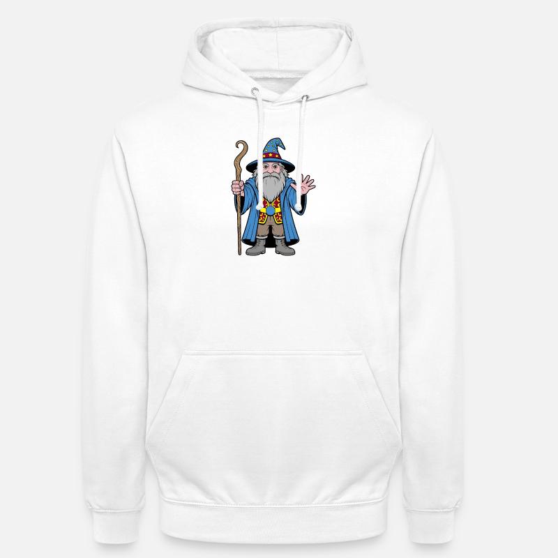 Kosmischer Zauberer mit Sternenhut - Unisex Hoodie - Weiß