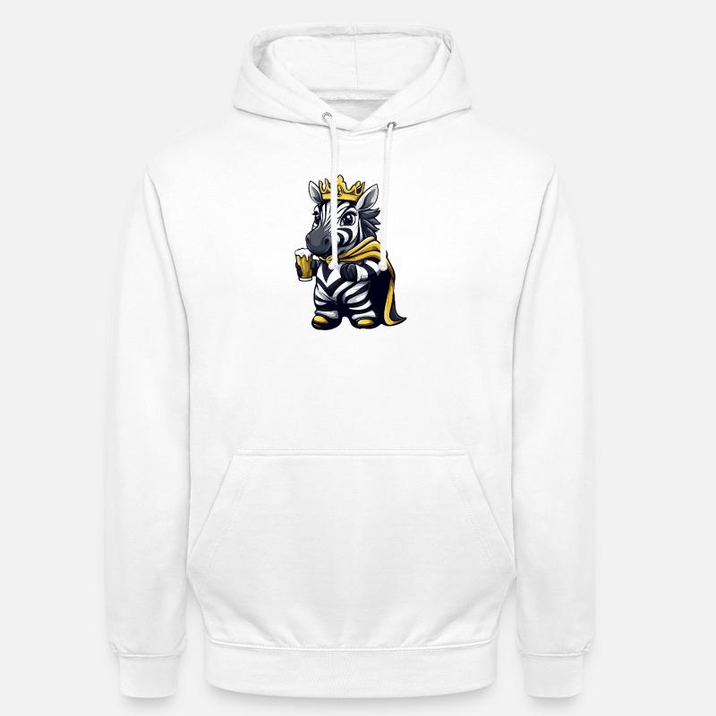 Sebra ølkonge - Unisex-hettegenser - hvit