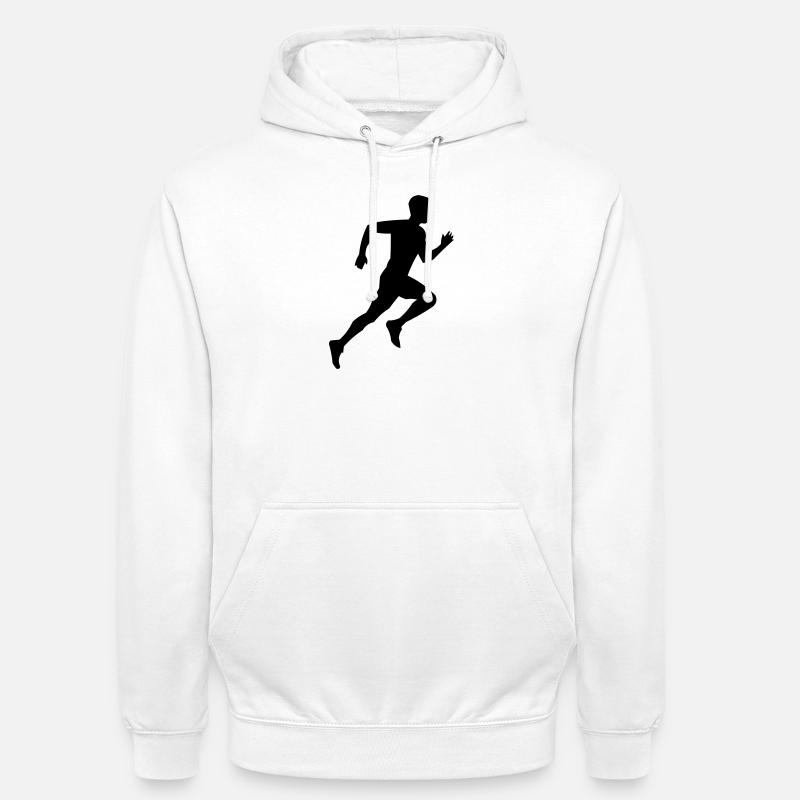 rennen_silhouette - Sweat-shirt à capuche unisexe - blanc