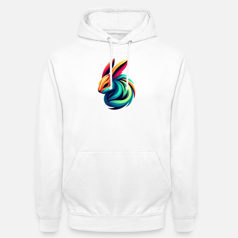 Lapin Couleur Éclatante - Sweat-shirt à capuche unisexe - blanc