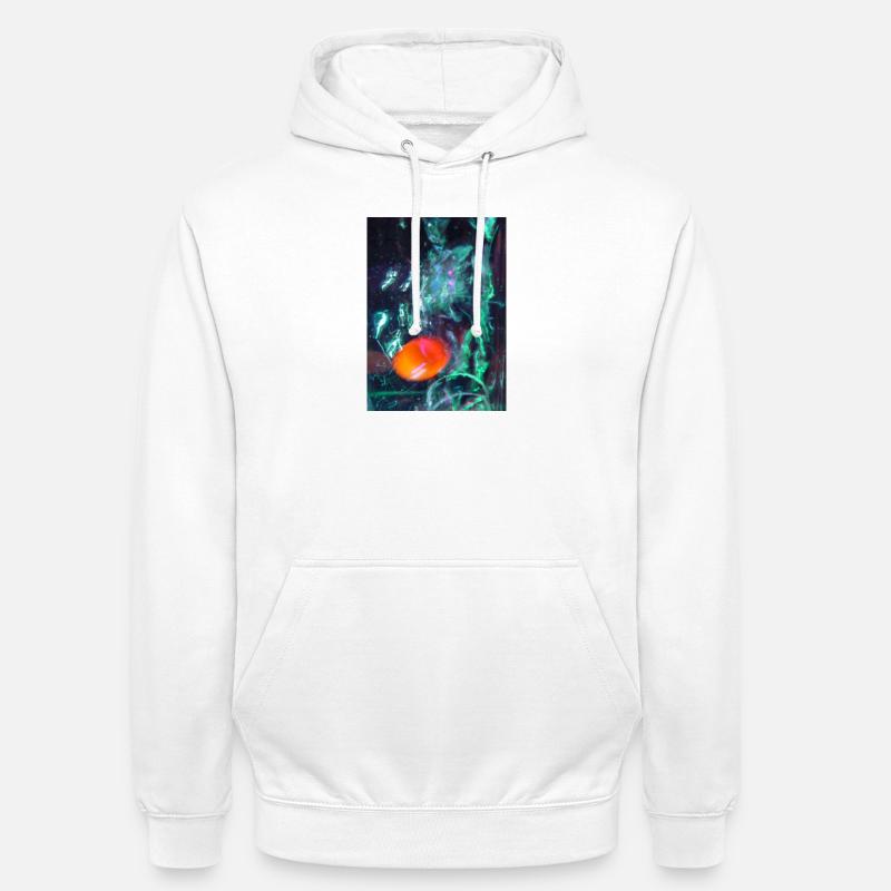 Nébuleuse néon avec Noyau Orange - Sweat-shirt à capuche unisexe - blanc