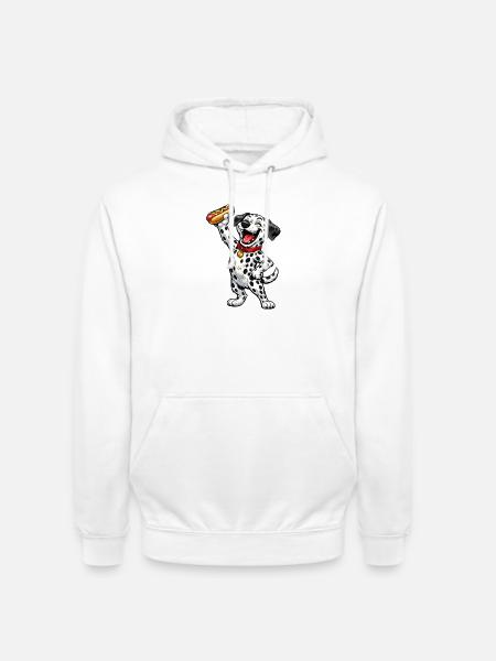 Dalmatiner mit Hot Dog - Unisex Hoodie - Weiß