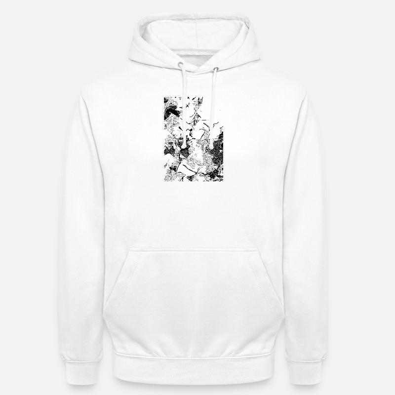 Abstract image / line / black / pattern - Unisex Hoodie - white