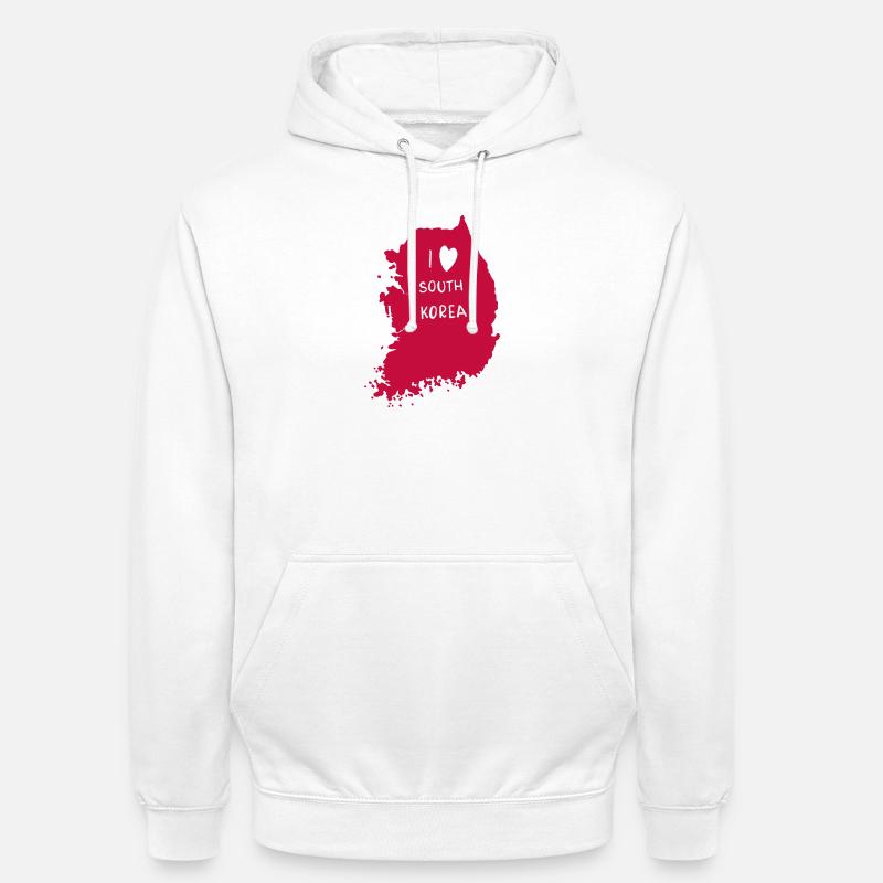 J’aime la Corée - Sweat-shirt à capuche unisexe - blanc