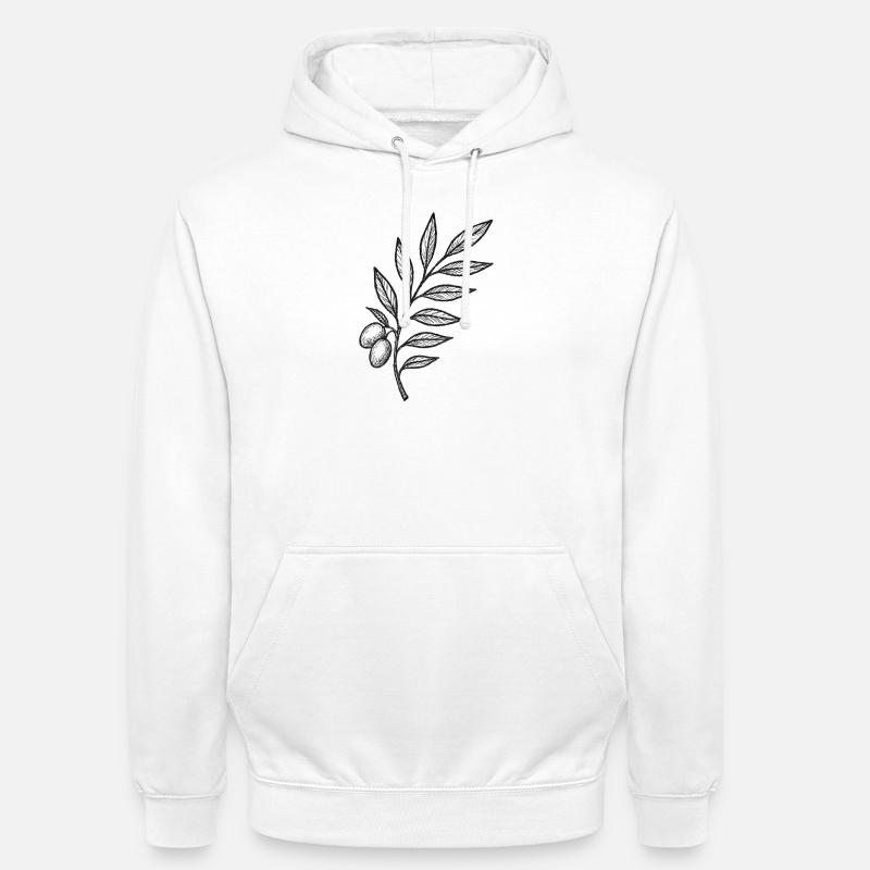 Dessin de baies de branche nocturne - Sweat-shirt à capuche unisexe - blanc