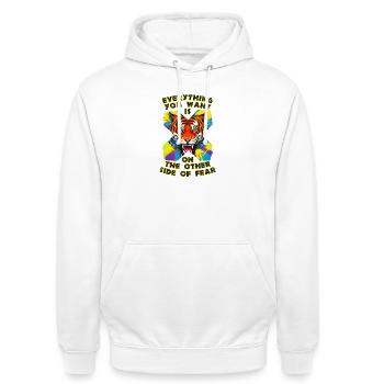 Tiger & Fear - Unisex Hoodie - white - Front - AI Model Male 185 dark (185cm) & AI Model Female 172 dark (172cm)