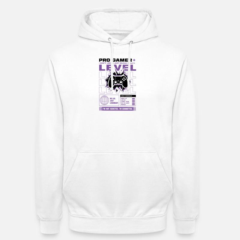 Pro Gamer Level Up Controller Design - Unisex Hoodie - Weiß