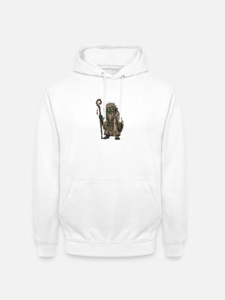 Grizzled Goblin Sage mit Stab - Unisex Hoodie - Weiß