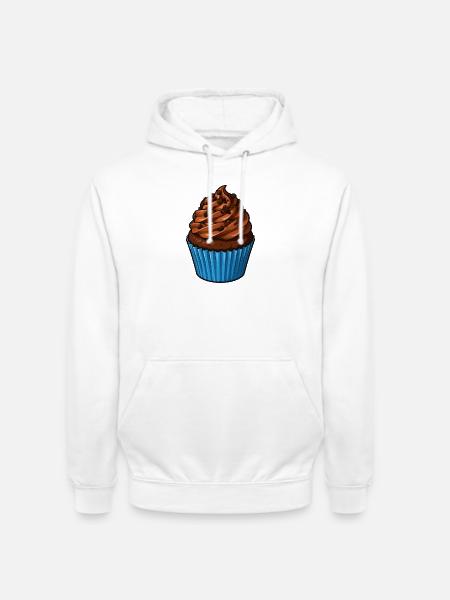 Kakao Cupcake mit Schoko Topping - Unisex Hoodie - Weiß