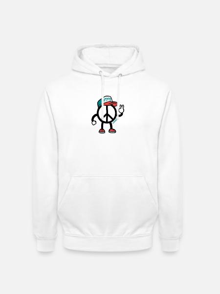 Ambivalente Peace-Zeichen-Zeichenfigur - Unisex Hoodie - Weiß