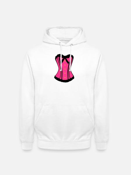 Rosa Korsett Pink Kontrast - Unisex Hoodie - Weiß