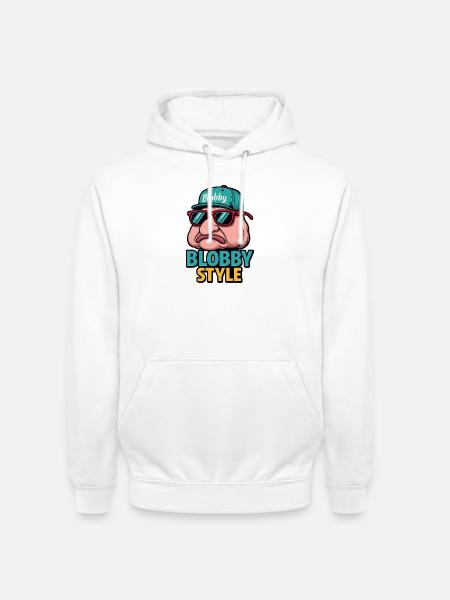 Blobby Style Cartoon Tee - Unisex Hoodie - white