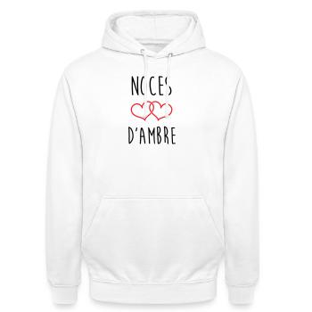 Amber Wedding 34 Jahre Ehe - Unisex Hoodie - Weiß - Vorne - AI Model Male 185 dark (185cm) & AI Model Female 172 dark (172cm)