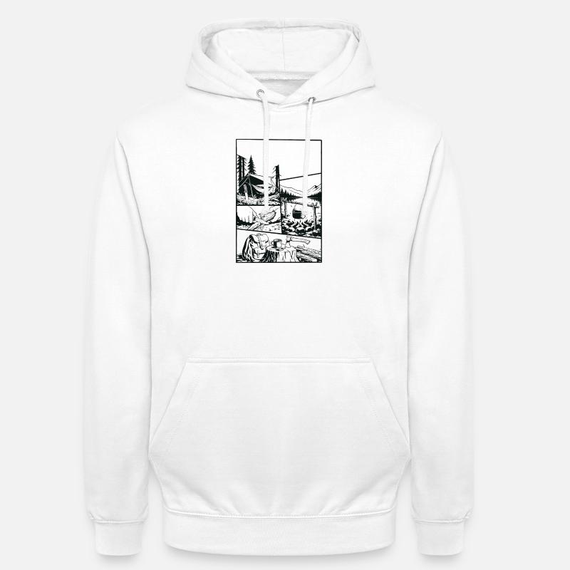 Aventure de camping assez sauvage - Sweat-shirt à capuche unisexe - blanc