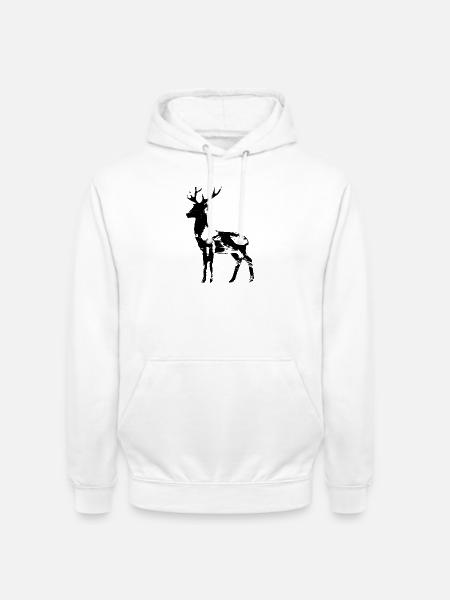 Hirsch - Unisex Hoodie - Weiß