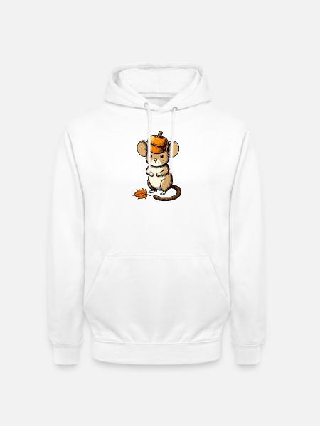Waldmaus im Eichelhut - Unisex Hoodie - Weiß
