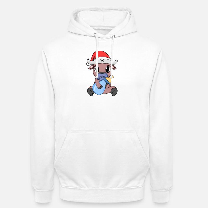 Bœuf bébé Noël - Sweat-shirt à capuche unisexe - blanc