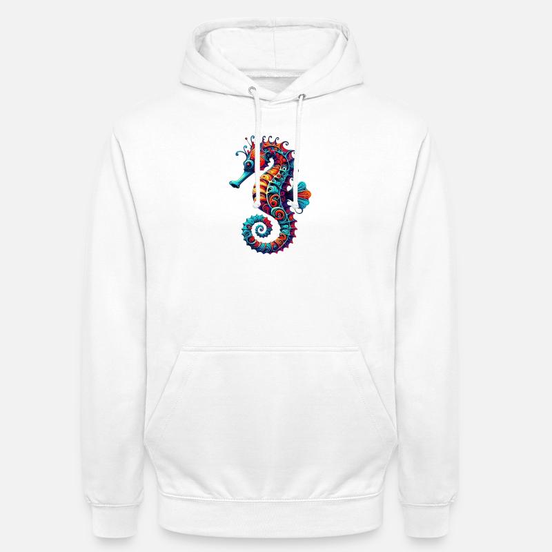 Hippocampe - Sweat-shirt à capuche unisexe - blanc