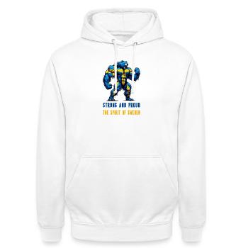 Ours suédois fort et fier - Sweat-shirt à capuche unisexe - blanc - Devant - AI Model Male 185 dark (185cm) & AI Model Female 172 dark (172cm)