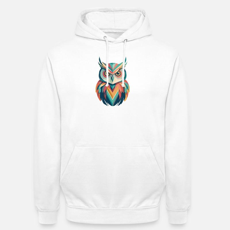 Glänzende Eule - Unisex Hoodie - Weiß