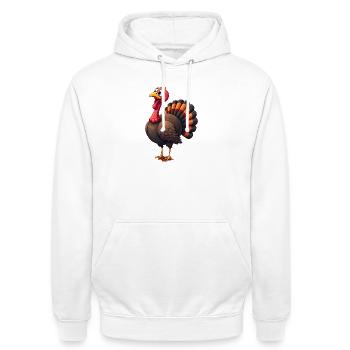 Thanksgiving Funny Thanksgiving Turkey - Unisex Hoodie - white - Front - AI Model Male 185 dark (185cm) & AI Model Female 172 dark (172cm)