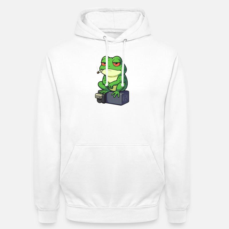 Frosch Entspann dich mit einer Zigarette - Unisex Hoodie - Weiß